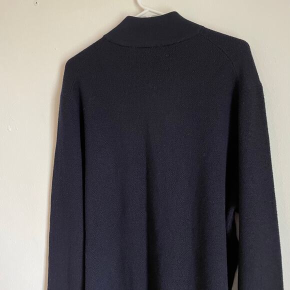 Brooks Brothers 100% Merino Wool SZ XL Navy Blue Quarter Zip Sweater Pullover - Picture 7 of 7